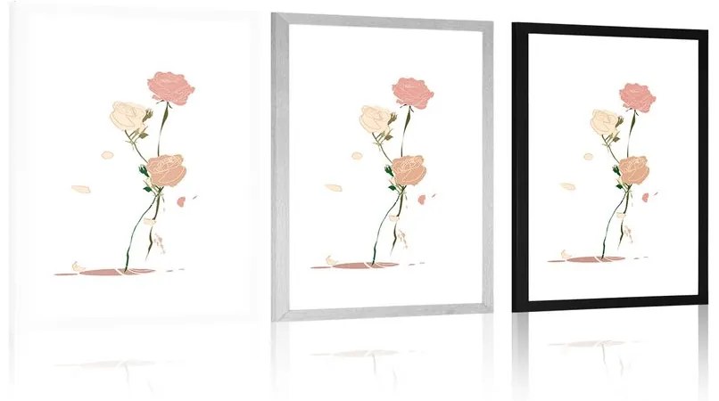 Αφίσα με παρπαστού Η ομορφιά των λουλουδιών - 20x30 white