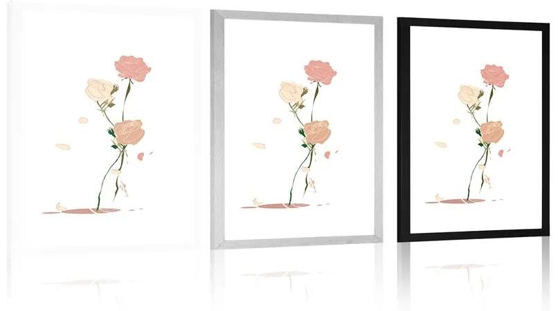 Αφίσα με παρπαστού Η ομορφιά των λουλουδιών - 40x60 black