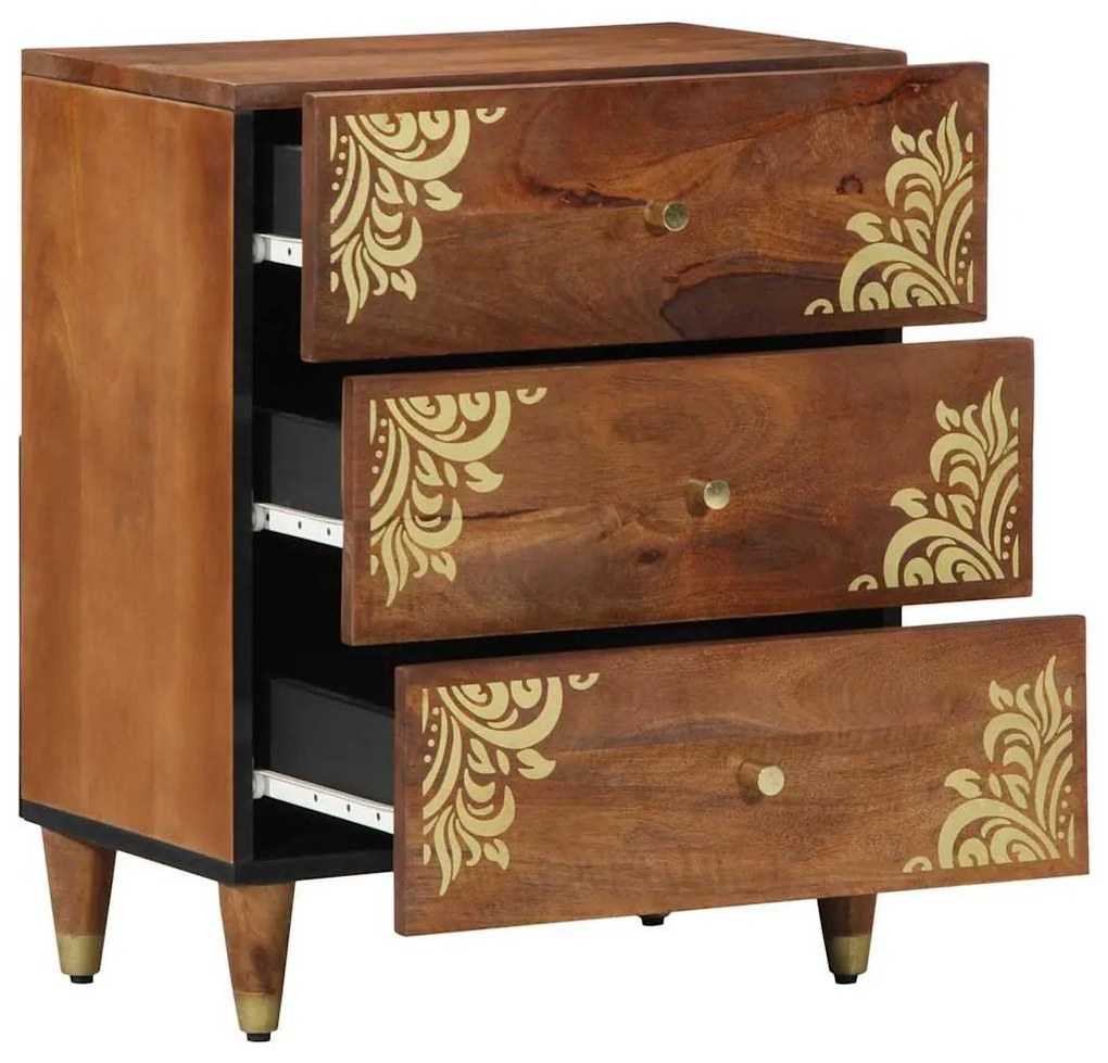 vidaXL Κομοδίνο Μέλι Καφέ 50 x 33 x 62 εκ. Στερεό ξύλο μάνγκο