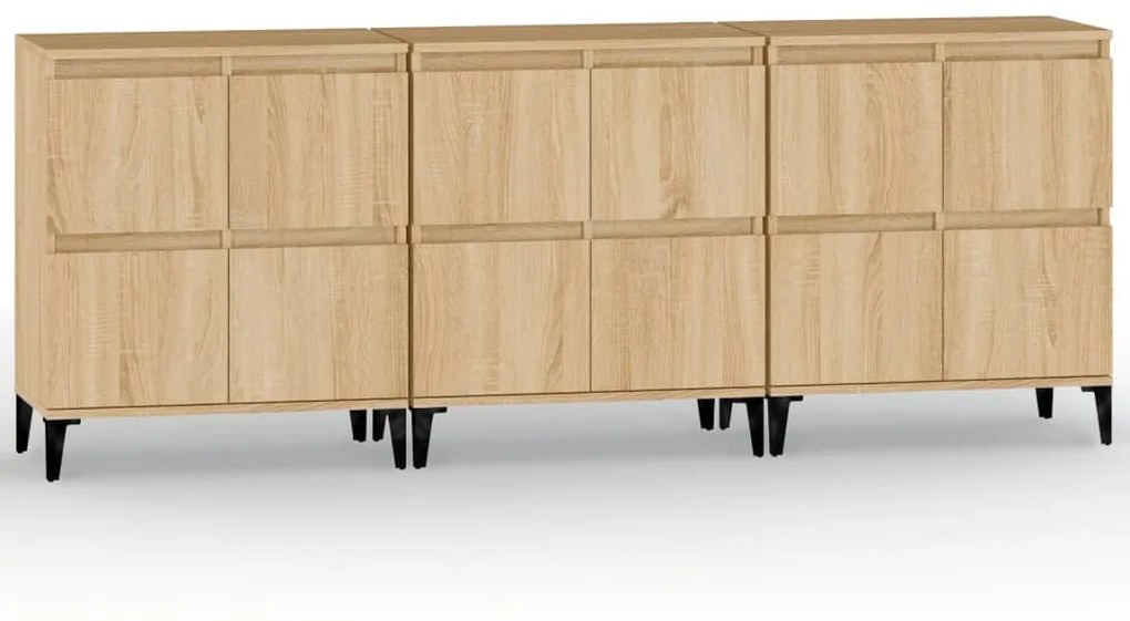 vidaXL Ντουλάπια 3 τεμ. Sonoma Δρυς 60x35x70 εκ. Επεξεργασμένο Ξύλο