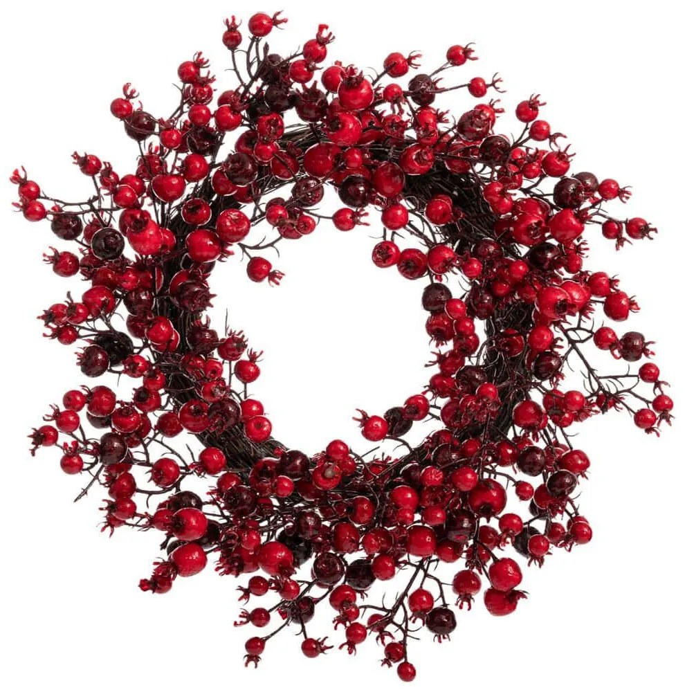 Χριστουγεννιάτικο Στεφάνι Με Berries 91061 40cm Red