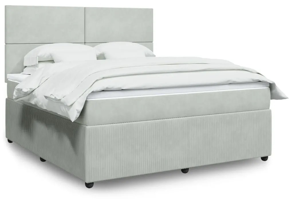 ΚΡΕΒΑΤΙ BOXSPRING ΜΕ ΣΤΡΩΜΑ ΑΝΟΙΧΤΟ ΓΚΡΙ 180X200 ΕΚ. ΒΕΛΟΥΔΙΝΟ 3294700