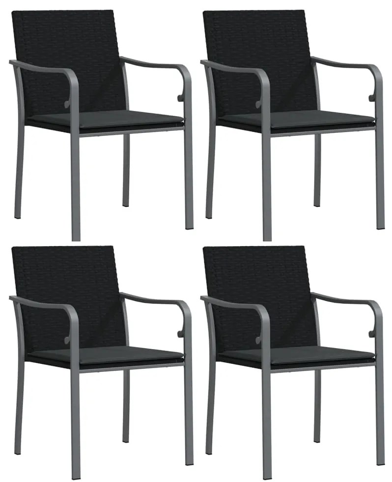 vidaXL Σετ Τραπεζαρίας Κήπου 5 τεμ. Συνθ. Ρατάν / Ατσάλι με Μαξιλάρια