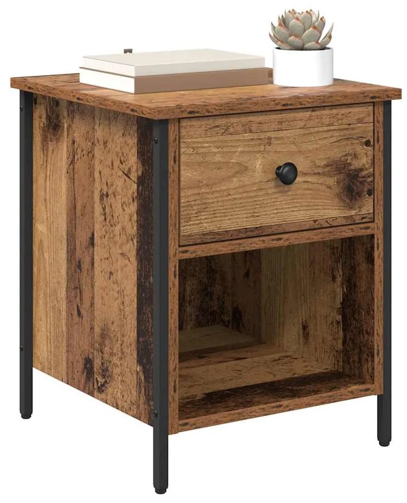 vidaXL Κομοδίνο 2 pcs Παλαιό ξύλο 40 x 42 x 50 cm Επεξεργασμένο ξύλο