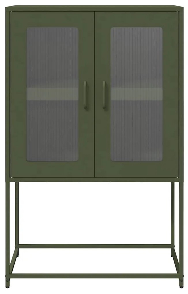 vidaXL Highboard Ελαιοπράσινο 68x39x107 cm Ατσάλι