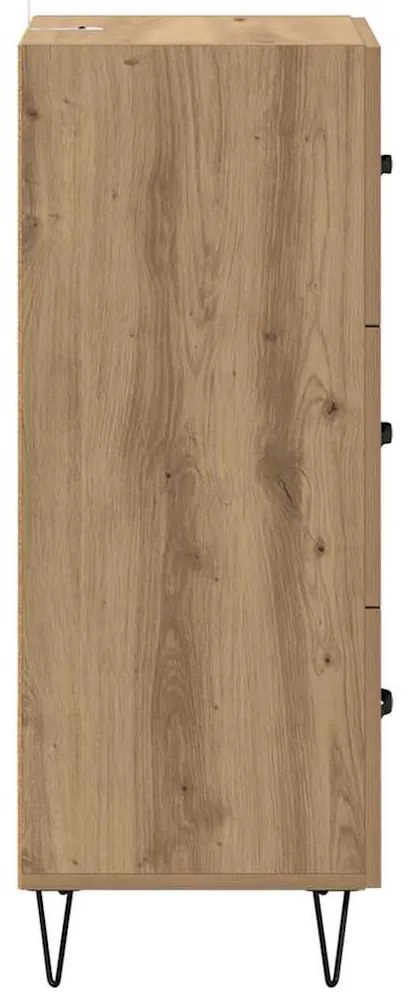 vidaXL Πλαϊνό γραφείο με συρτάρι artisan δρυς 34 x 34.5 x 90 εκ