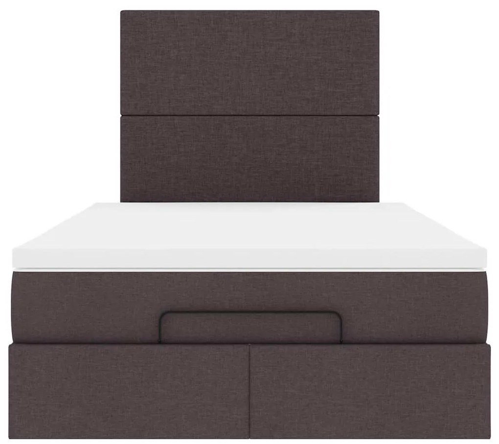 Οθωμανικό κρεβάτι με στρώμα & LEDs Σκούρο καφέ 120x190cm ύφασμα 3313909