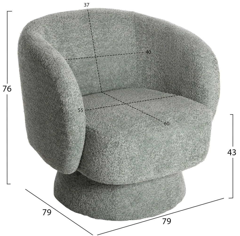 ΠΟΛΥΘΡΟΝΑ KARLEN HM9592.05 ΦΥΣΤΙΚΙ ΜΠΟΥΚΛΕ ΥΦΑΣΜΑ 78x81x77Υεκ.