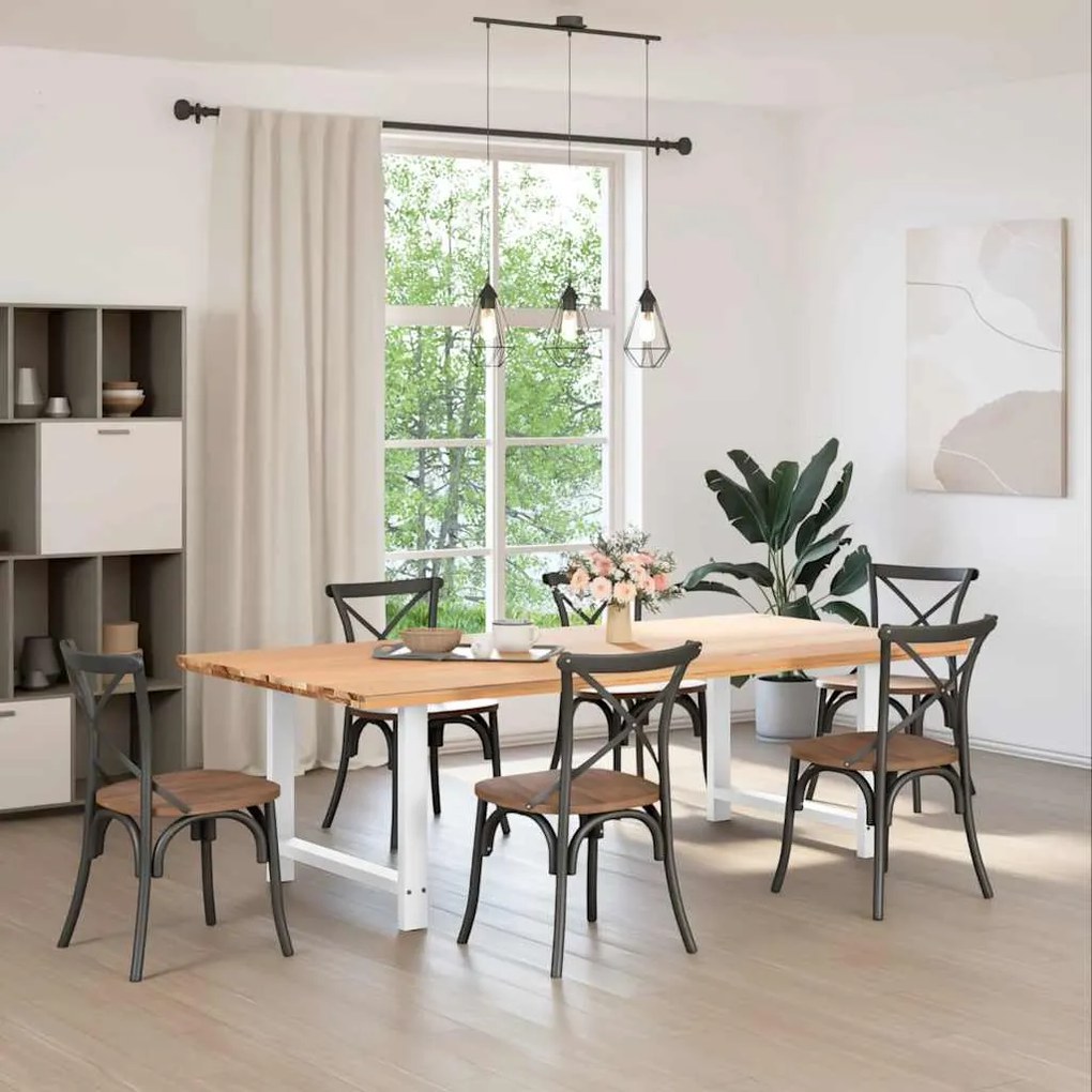 vidaXL Πόδια Τραπεζαρίας 2 τεμ. Λευκά 90x(72-73) εκ. Ατσάλι