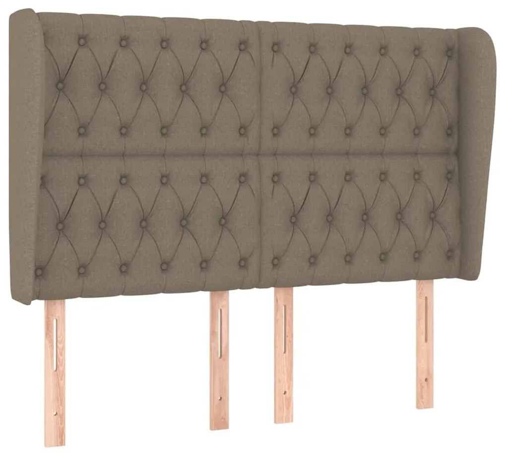 Κεφαλάρι με Πτερύγια Taupe 163x23x118/128 εκ. Υφασμάτινο - Μπεζ-Γκρι