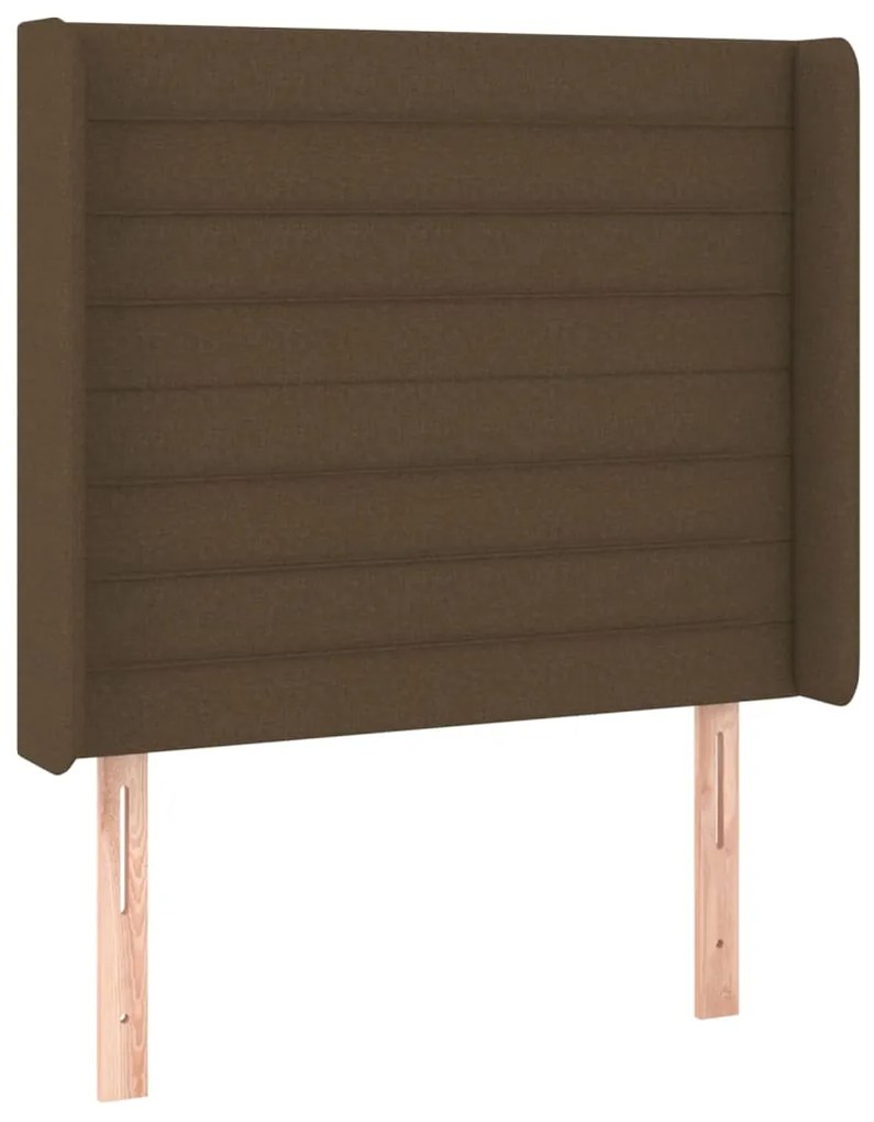 Κεφαλάρι με Πτερύγια Σκούρο Καφέ 83x16x118/128 εκ. Υφασμάτινο 3119697