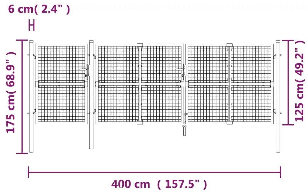 ΠΟΡΤΑ ΠΕΡΙΦΡΑΞΗΣ ΜΕ ΠΛΕΓΜΑ ΠΡΑΣΙΝΗ 400 X 175 ΕΚ. ΓΑΛΒΑΝ. ΑΤΣΑΛΙ 154537