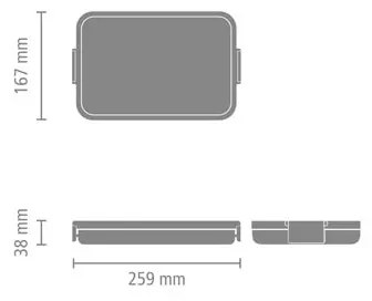 Κουτί γεύματος Brabantia Make&Take 1006285, 1,1 l, έως 2 σάντουιτς, χωρίς BPA, επίπεδο, πράσινο