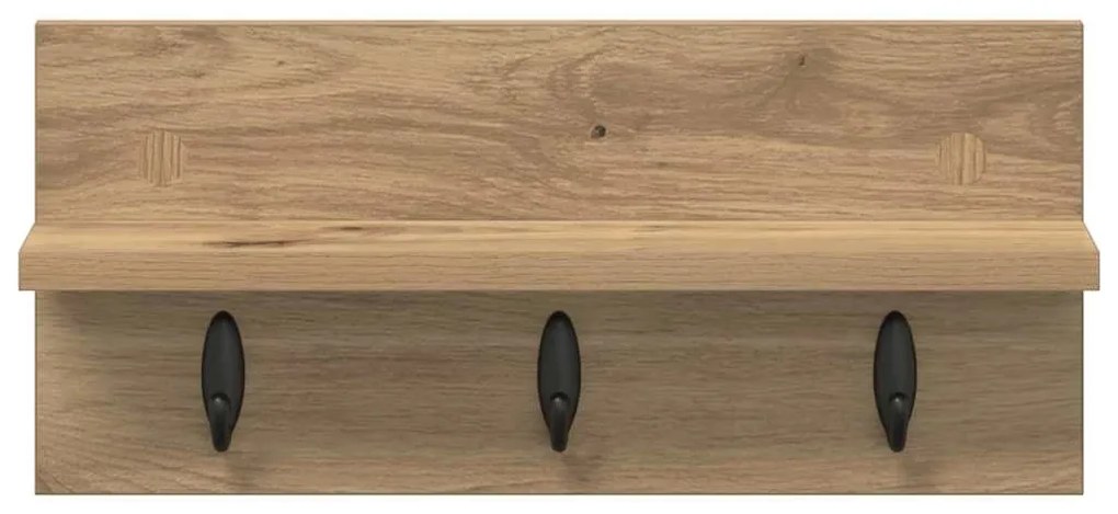 vidaXL Τοίχου Κρεμάστρα με ράφι artisan δρυς 40 x 10.5 x 18 εκ