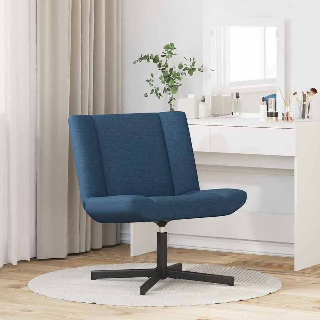 vidaXL Περιστρεφόμενη καρέκλα Μπλε 63 x 75 x 76 εκ ύφασμα