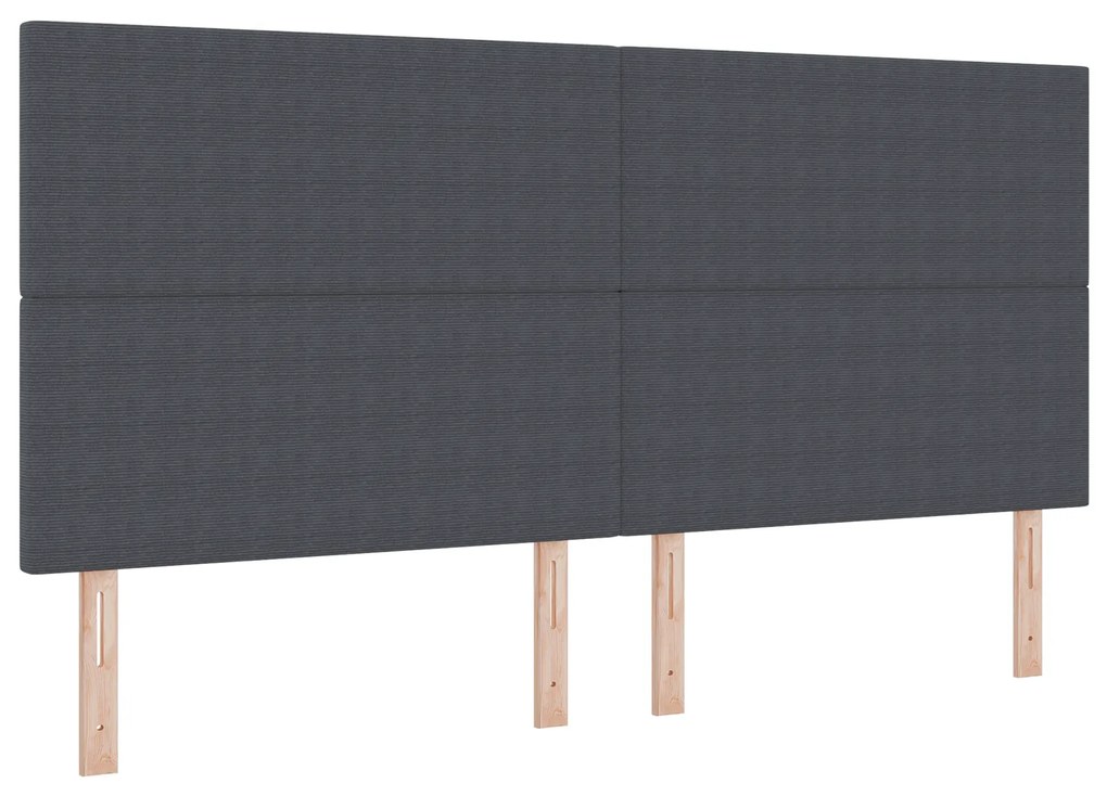 vidaXL LED Κεφαλάρι Σκούρο Γκρι 100 εκ Κορντούρα