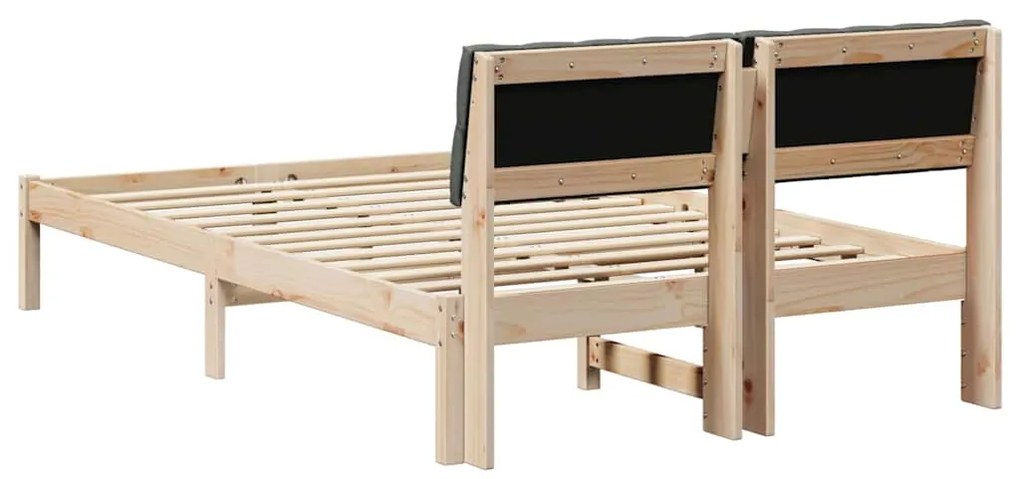 vidaXL Σκελετός Κρεβατιού Καφέ και σκούρο γκρι 120 x 190 cm