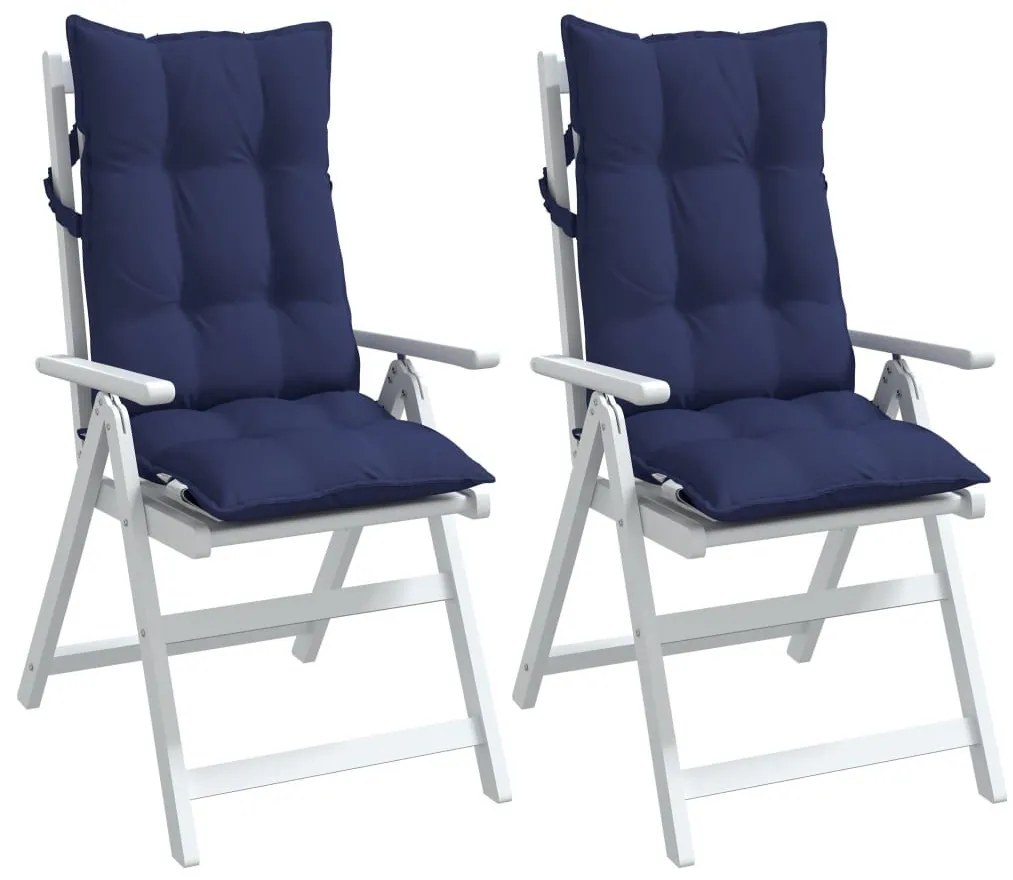 Μαξιλάρια Καρέκλας με Πλάτη 2 τεμ. Ναυτικό Μπλε Ύφασμα Oxford - Μπλε