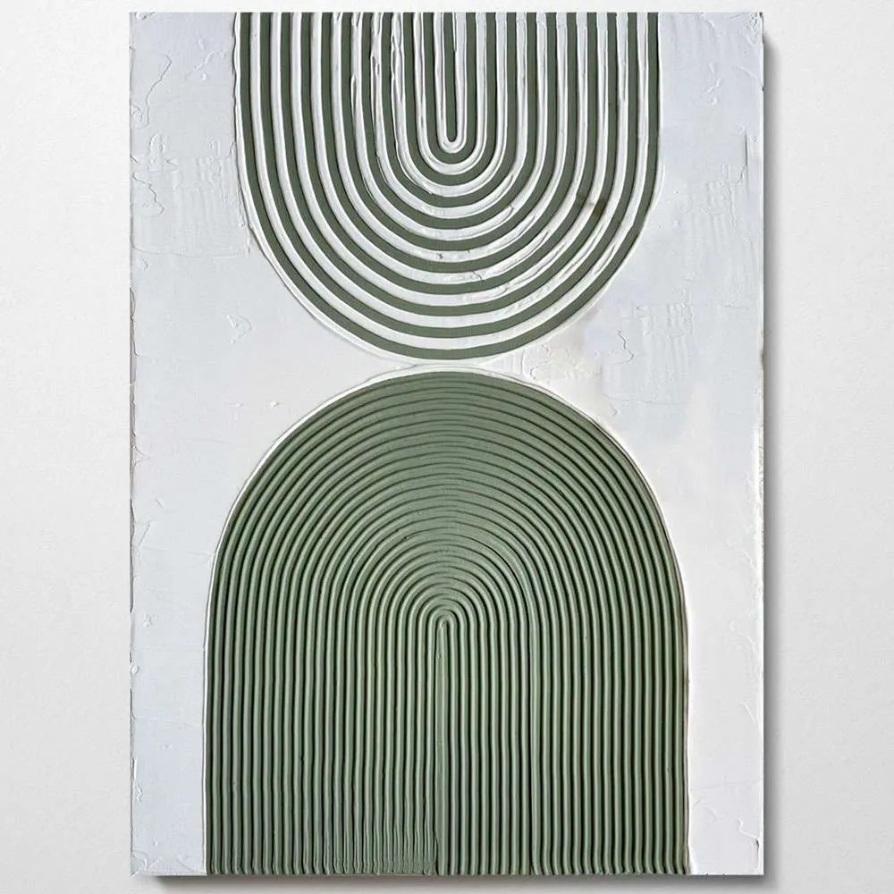 Πίνακας Καμβάς 112RGN1109 50x70cm White-Olive Wallity Κάθετοι Wood, Canvas