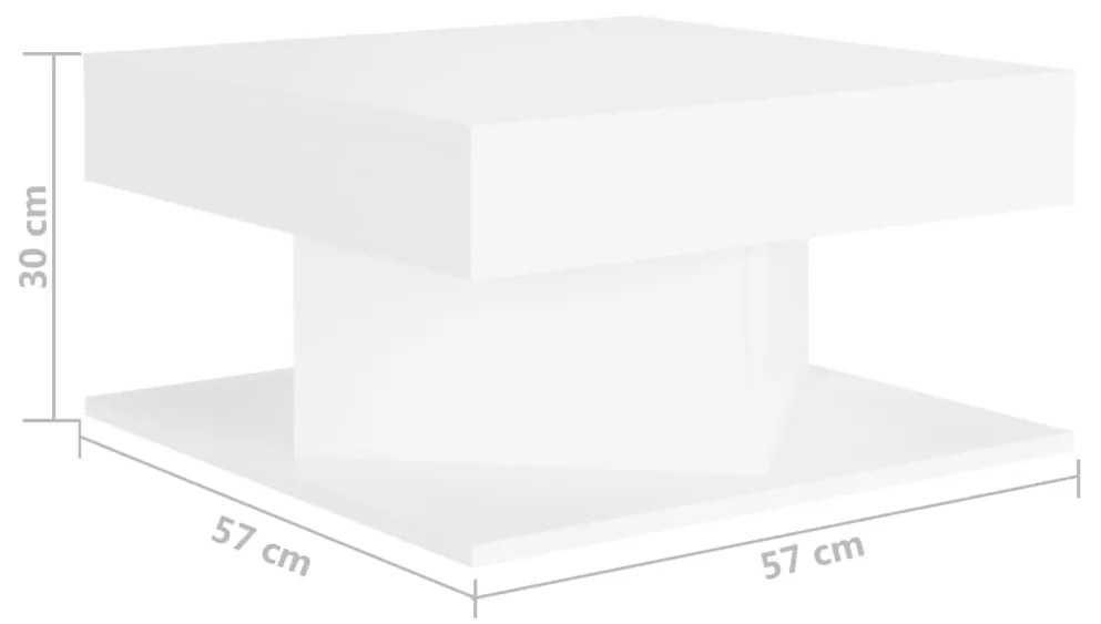 vidaXL Τραπεζάκι Σαλονιού Λευκό 57 x 57 x 30 εκ. από Μοριοσανίδα