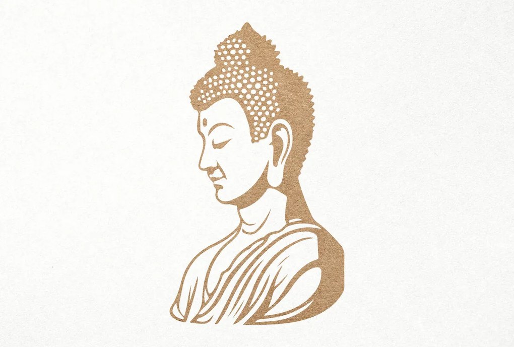 Σετ των 3 Intra απο ξύλο plywood 3mm-4mm πάχος κοπής με χαρακτικό άγαλμα του Βούδα Δίασταση 7x7 cm INTRAFABR-96246209