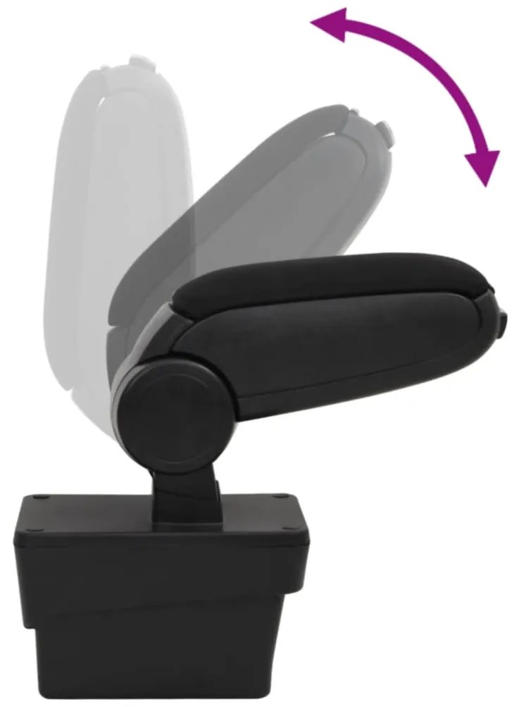 vidaXL Τεμπέλης Αυτοκινήτου Μαύρος 17 x 40 x (31-49) εκ. από ABS