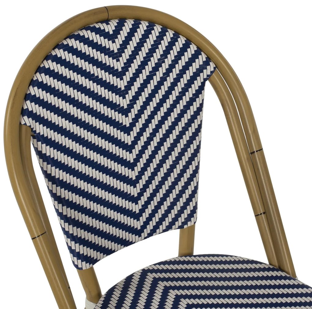 Καρέκλα C5860.02 Bamboo Look Μπλέ - Λευκό 46x56x88Y εκ. 46x56x88 εκ.