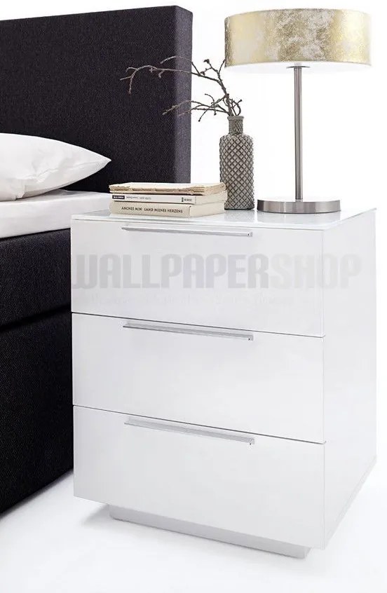 Κομοδίνο Λευκή Λάκα 50x60x40