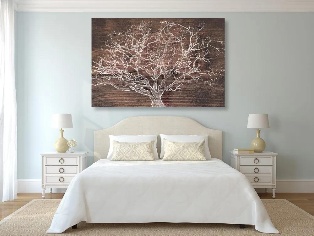 Εικόνα κορώνας δέντρου σε ξύλινο φόντο - 60x40