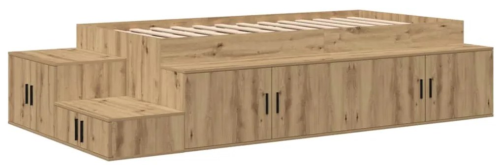 vidaXL Κρεβάτι με αποθηκευτικό χώρο artisan δρυς 244 x 127 x 53.5 εκ.