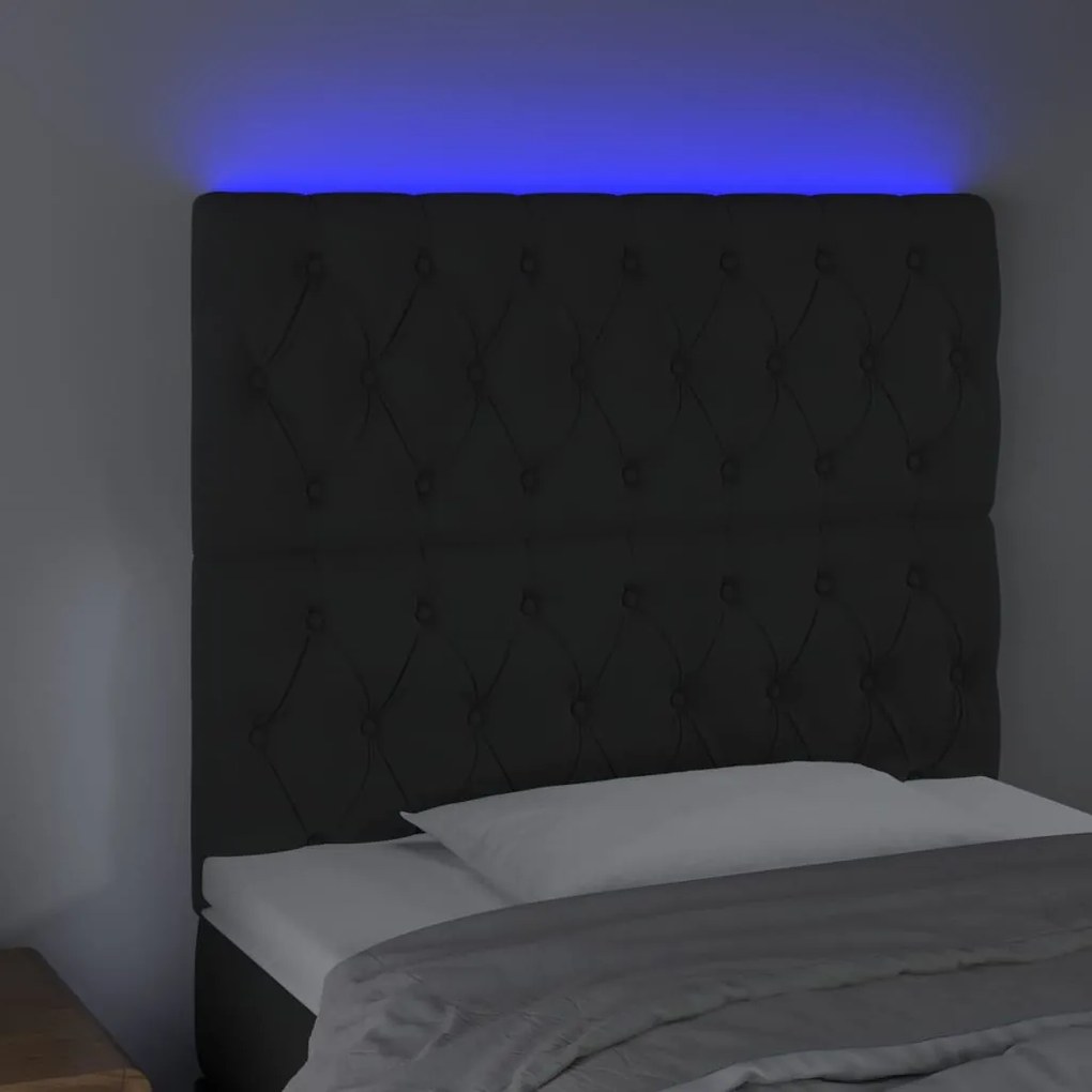 Κεφαλάρι Κρεβατιού LED Μαύρο 90x7x118/128 εκ. Βελούδινο 3122798