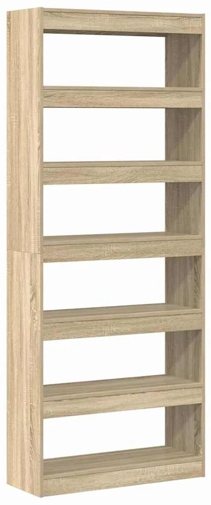 vidaXL Βιβλιοθήκη Δρύς Sonoma 80 x 30 x 198 εκ Επεξεργασμένο ξύλο
