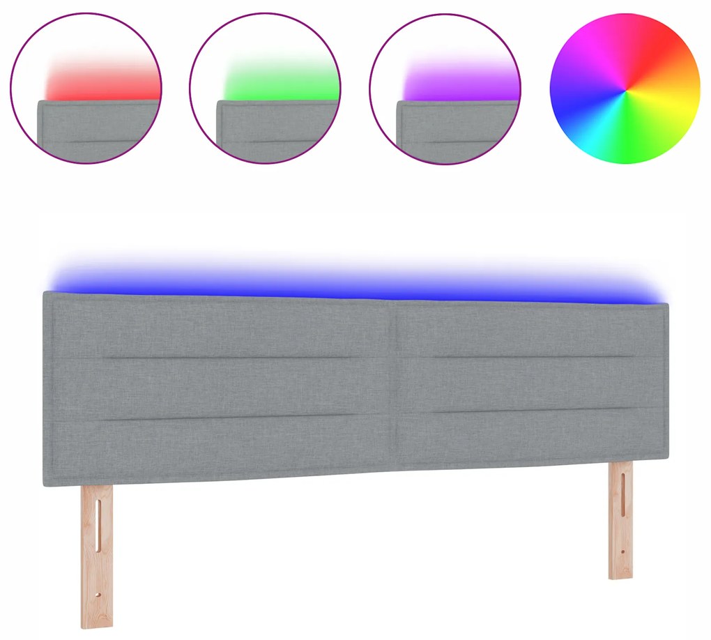 vidaXL LED Κεφαλάκι Γραμμών Σχεδίασης Ανοιχτό Γκρι 80 εκ Υφασμάτινο