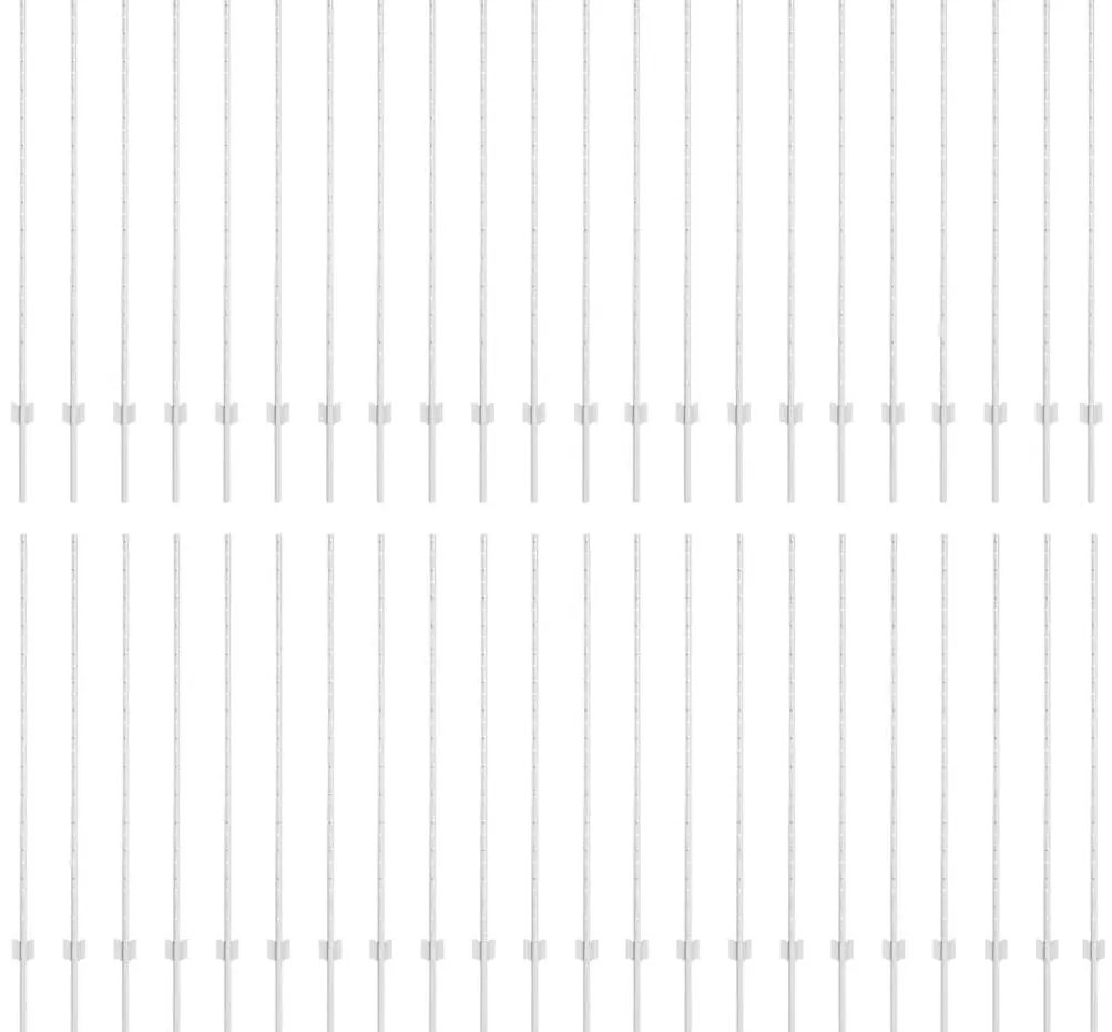 vidaXL Πό posts φράχτη 44 pcs Ασημί 180 εκ. Ατσάλι