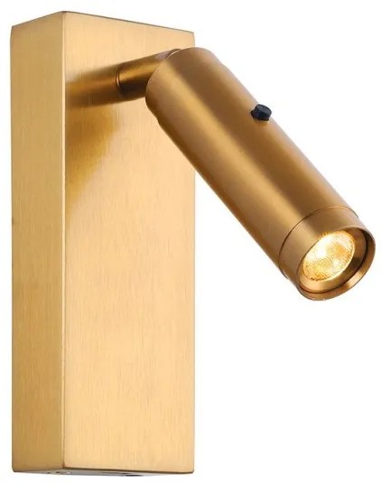 Απλίκα Φωτιστικό Τοίχου On-Off LED 3W IP20 3000K Ορείχαλκος H68 Zambelis-H68-Ορείχαλκος H68