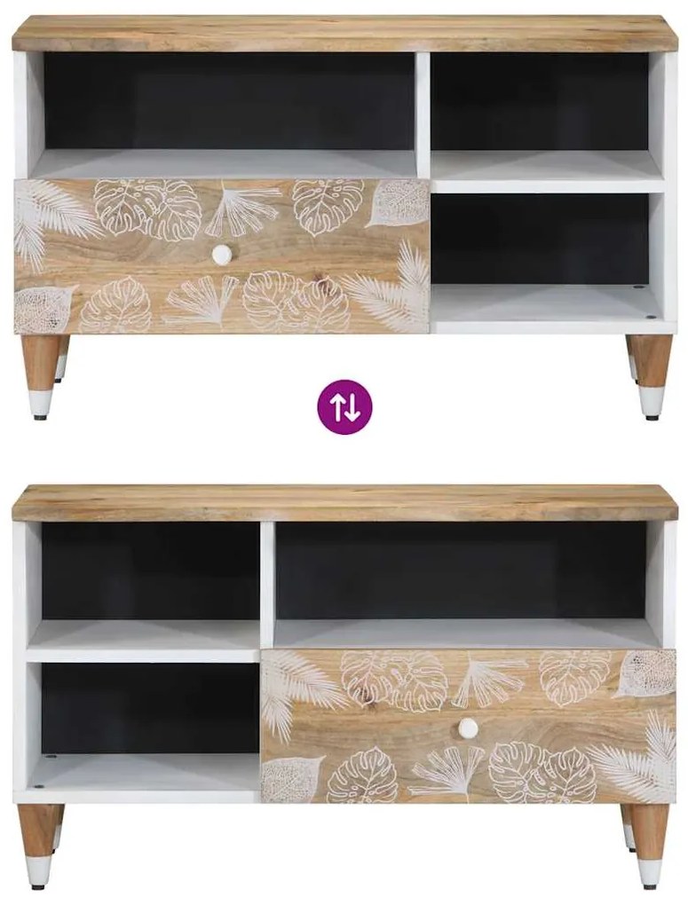 ντουλάπι τηλεόρασης vidaXL 80x33,5x46 cm μασίφ ξύλο Mango