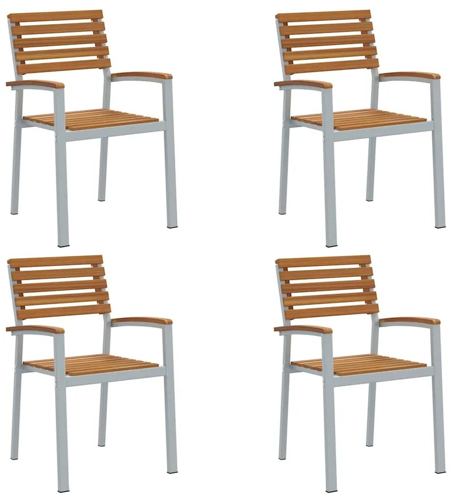 vidaXL Καρέκλα Κήπου 4 pcs Καφέ 56 x 57 x 87εκ. Μασίφ ξύλο ακακίας