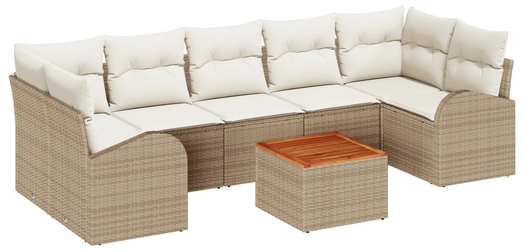 vidaXL Σετ Σαλονιού Κήπου 8 pcs Beige, λευκό Μεγάλο