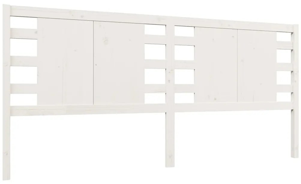 vidaXL Κεφαλάρι Λευκό 206 x 4 x 100 εκ. Μασίφ Ξύλο Πεύκου