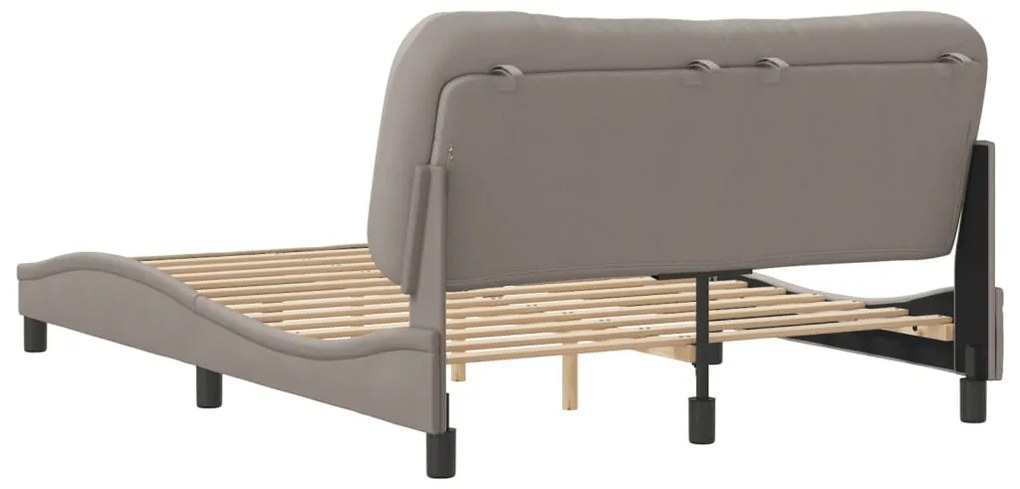 vidaXL Σκελετός Κρεβατιού Χωρίς Στρώμα Hvar Taupe 140x190 εκ. Υφασμάτινο