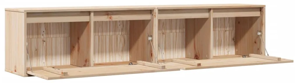 vidaXL Ντουλάπια Τοίχου 2 τεμ. 80 x 30 x 35 εκ. από Μασίφ Ξύλο Πεύκου