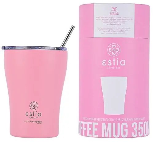 Estia Θερμός Coffee Mug Save The Aegean 350ml Blossom Rose 01-12472