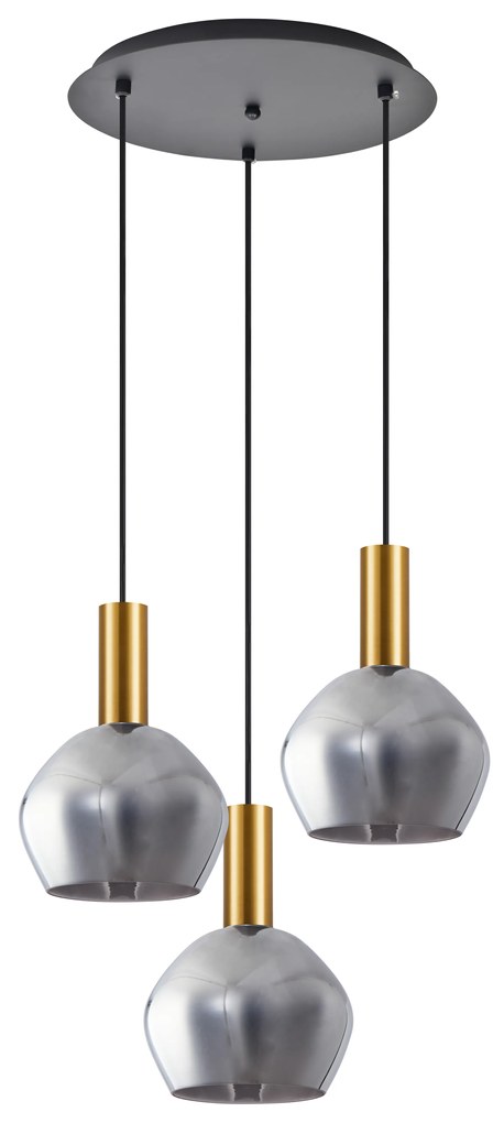 SE21-GM-4-3BL-GL2 ADEPT TUBE Gold Matt Pendant Smoked Glass+ HOMELIGHTING 77-8585