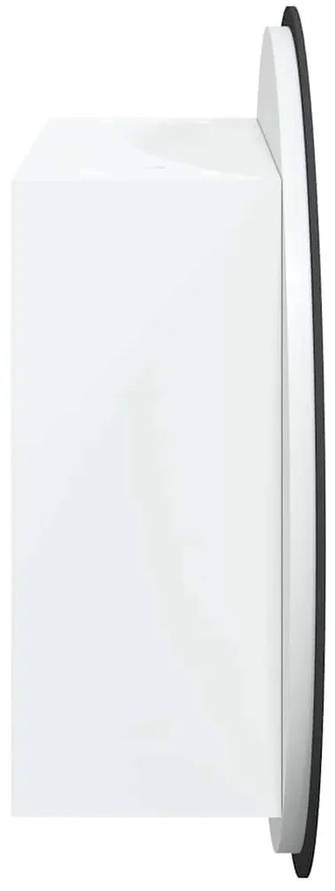 vidaXL Ντουλάπι Μπάνιου με Στρογγυλό Καθρέφτη&amp;LED Λευκό 40x40x17,5 εκ.