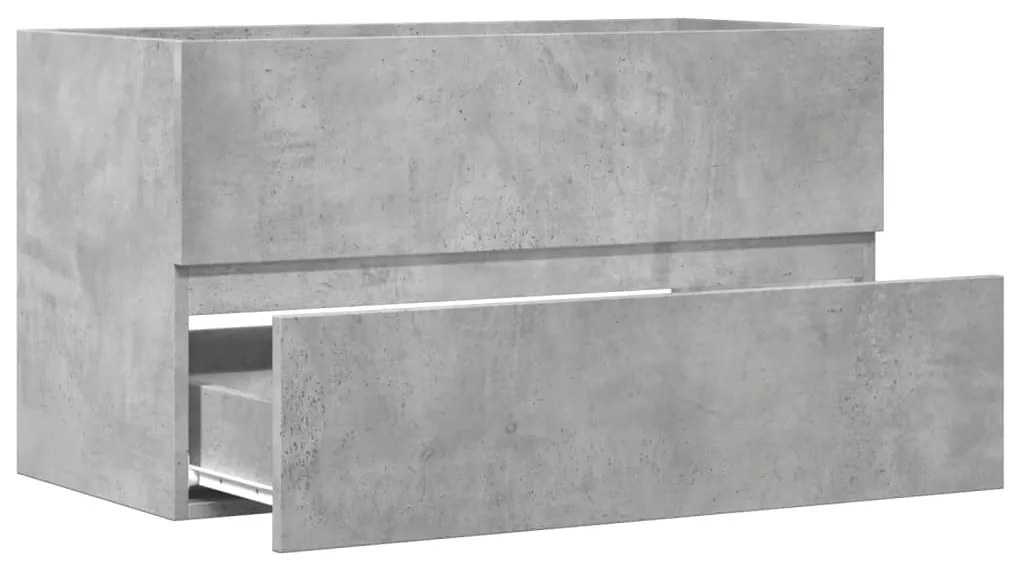 vidaXL Ντουλάπι Νιπτήρα Γκρι Σκυροδέματος 90x38,5x45 εκ. Επεξ. Ξύλο