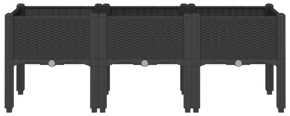 vidaXL Ζαρντινιέρα Κήπου με Πόδια Μαύρη 120x40x42 εκ. Πολυπροπυλένιο