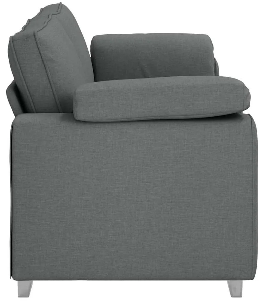 vidaXL Καναπές με μαξιλάρι Σκούρο γκρι 219 x 77 x 82 εκ ύφασμα