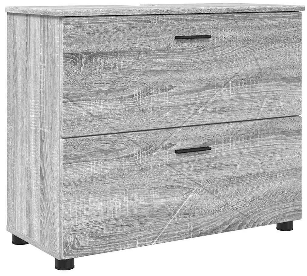 vidaXL Σετ Επίπλων Μπάνιου με συρτάρι με ράφι 4 pcs Γκρίζο Σονομα