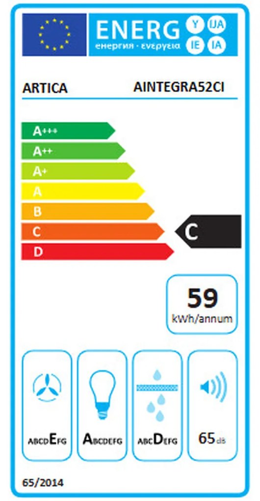 Συμβατικός Απορροφητήρας Artica AINTEGRA52CI Χάλυβας