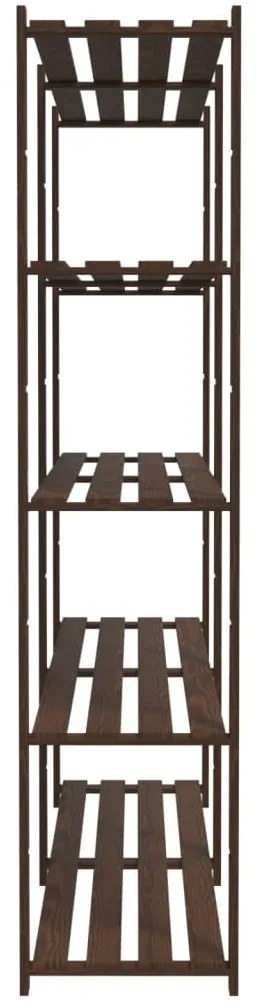 vidaXL Ραφιέρα με 5 Ράφια Καφέ 170 x 38 x 170 εκ. Μασίφ Ξύλο Πεύκου